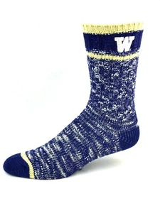 Washington Huskies Navy & Gold Alpine Knit Crew Socks - Picture 1 of 2