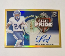 2023 Leaf Metal State Pride Gold #CRJ Chris Rodriguez Jr. Rc Auto #1/1 Oneof One
