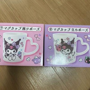 Sanrio Kuromi Ceramic Mug Cup 2 Set White Heart My Melody Atari Prize Japan