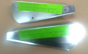 LAND ROVER DEFENDER 90 REAR L/H R/H MUDFLAPS BRACKETS ZINC PLATED UK MADE - Picture 1 of 3
