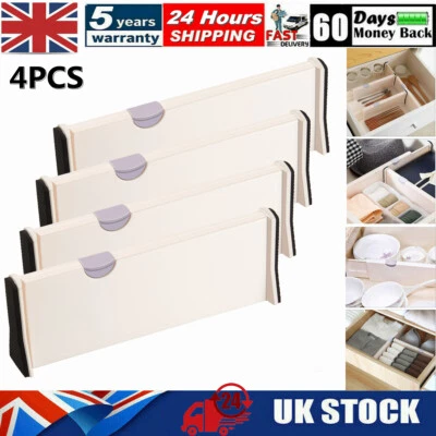 8PCS Kitchen Lipper Expandable Separators Adjustable Drawer Dividers Organizer - Image 1 of 4