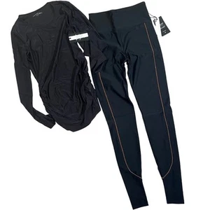 Lanston Sport Standard Bryson Legging & Aiden Sheer Top Black - Size XS - $200 - Picture 1 of 12