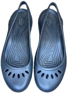 CROCS KAYDEE Ballet Mary Jane Sandalia Zapato Plano Negro Para Mujer Talla 9 - Imagen 1 de 5