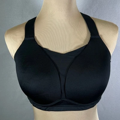 LIVI Black Wireless Medium Impact Wicking Sports Bra Lane Bryant Cacique 36D - Image 1 of 4