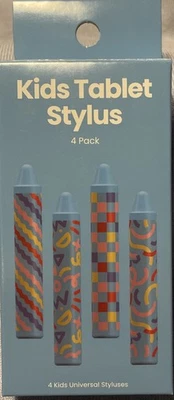 Kids Stylus 4 Pack Easy to Hold Crayon Shaped Blue Universal Unopened NIB - Image 1 of 3