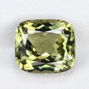 3.62 Ct Perfect Cushion 9.5 x 8.5 MM 100% Natural Olive Green to Red Diaspore - Picture 1 of 4