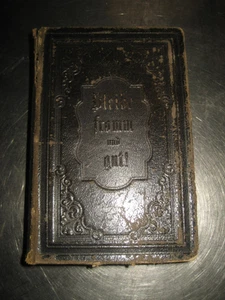 Bibel von 1886 Prachteinband Bleibe fromm und gut! Handschriftliche Widmung 1935 - Picture 1 of 4