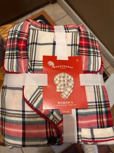 Womdershop Women’s Size L 2 Piece Family Sleep Set Red Plaid - Picture 1 of 6