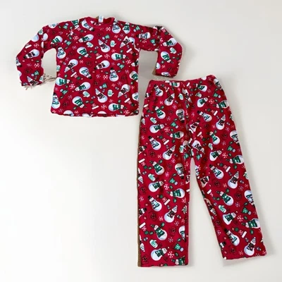 Pijama polar de Navidad The Children's Place 2 piezas juvenil XL 14 muñecos de nieve rojos Foto 1 de 4