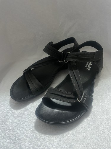 Timberland Earthkeepers sandali con zeppa donna taglia 6 5 cinturino in pelle nero