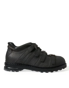 DOLCE&GABBANA Herren Schwarz Stiefeletten Leder Schnallenriemen Flach Schuhe Größe EU 42,5 - Bild 1 von 8