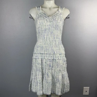 Vestido de tweed David Meister para mujer 6 multicolor sin mangas cintura caída forrado en seda Foto 1 de 4