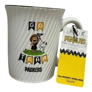 Peanuts x Green Bay Packers 15oz Snoopy Swirl Mug – Go Team Packers – NWT - Picture 1 of 9