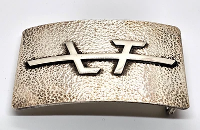 Handmade Danish Silversmiths Belt Buckle Cool Design Signed - Image 1 of 4