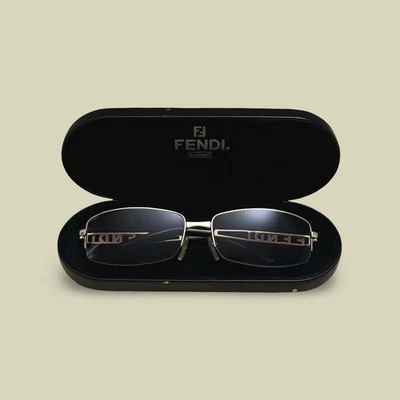 Vintage Fendi FS328 Gold Cutout Logo Sunglasses 58-16-120 Rectangular Italy - Image 1 of 4