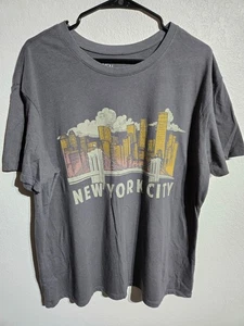 New York City T-Shirt Mens Size XL Grey Retro Faded City Design Tee Shirt NYC - Picture 1 of 10