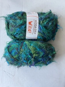 2 Skeins Moda Dea Wild Italian Yarn #9973 Titanic - Picture 1 of 4