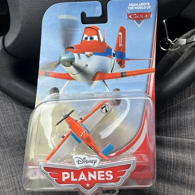 Racing Dusty Crophopper Disney Planes Diecast 2012 Mattel New on Card SEALED - Image 1 of 4