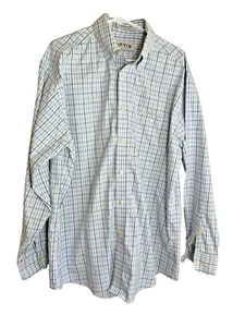 Orvis Dress Shirt Mens L Blue Plaid Cotton Long Sleeve - Picture 1 of 9