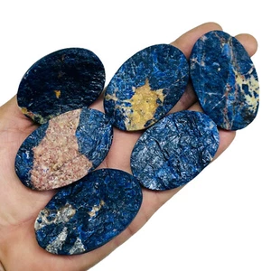6 Pcs Natural Canadian Sodalite Druzy Cut 50-59mm Loose Untreated Gemstones Lot - Picture 1 of 7