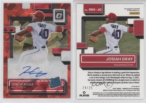 2022 Panini Donruss Optic Red Cracked Ice Prizm /25 Josiah Gray Rookie Auto RC