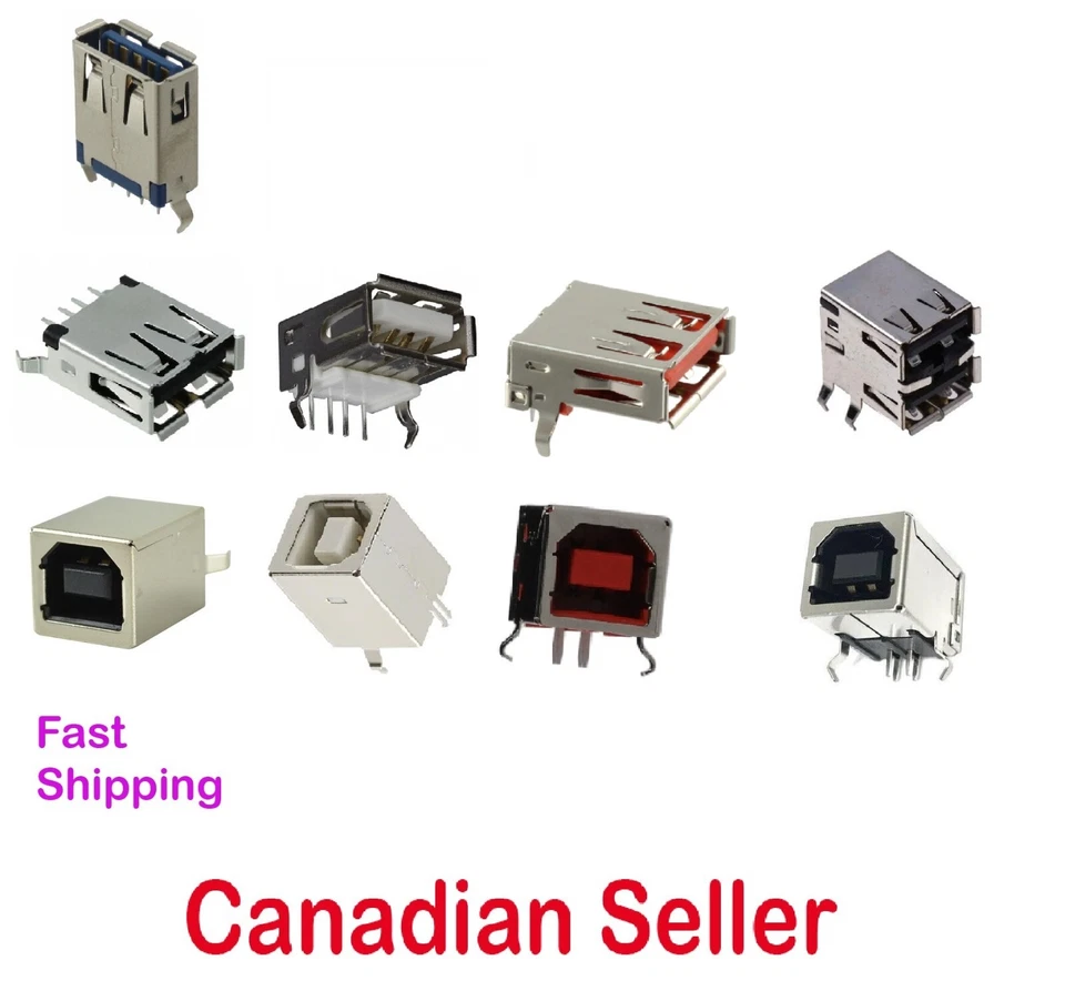 Receptacle Socket USB 2.0 USB 3.0 Type-A Type- B Connectors - Image 1 of 1