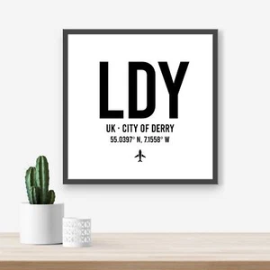 Personalised City of Derry Airport code print - Any Airport/Location, Aviation - Picture 1 of 5