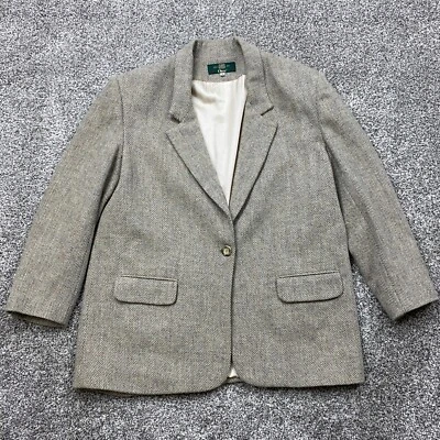 Blazer vintage Orvis tejido a mano 100 % lana hombre 46L espiga mujer 16 Foto 1 de 4