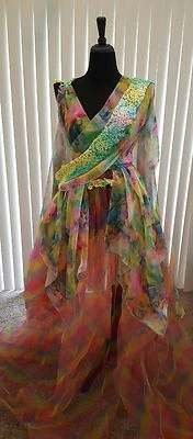 Etéreo Arco Iris Jardín Hada Floral Lehenga Sari Novia Boda Vestido de Baile  Foto 1 de 4