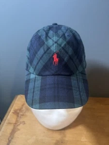 POLO RALPH LAUREN Herren Baumwolle kariert Flanell Baseballkappe grün blau multi neu mit Etikett - Bild 1 von 8