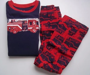 Baby Gap Fire Truck Rescue 2 Pc PJ Pajama Set NWT Long Sleeve & Pants - Picture 1 of 5