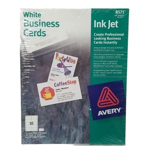 Tarjetas de visita Avery White Ink Jet 35 por hoja 350 unidades 2"X3,5" EE. UU. #8571 nuevas - Imagen 1 de 11