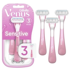 Gillette Venus Sensitive Women's Disposable Razors - Single Package of 3 Razors - Picture 1 of 8