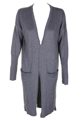 Cárdigan plumero alto-bajo gris jaspeado Kensie L Foto 1 de 3