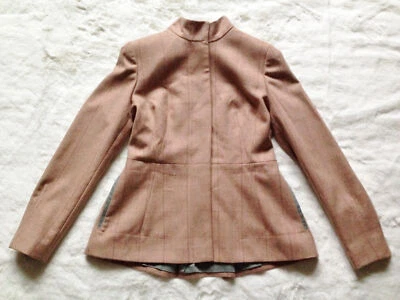 TED BAKER Lana Cuadros Cuello Alto Peplum Chaqueta Abrigo Caza Equitación Steampunk 2 10 Foto 1 de 4