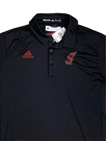 adidas Indiana Hoosiers Men's Polo Shirt Black Red Climalite Polo Size: XL Cover