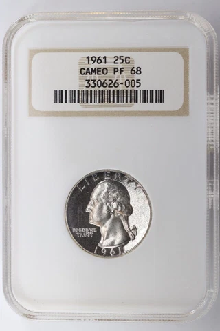 1961 Washington Silver Proof Quarter NGC PF68 25c Cover