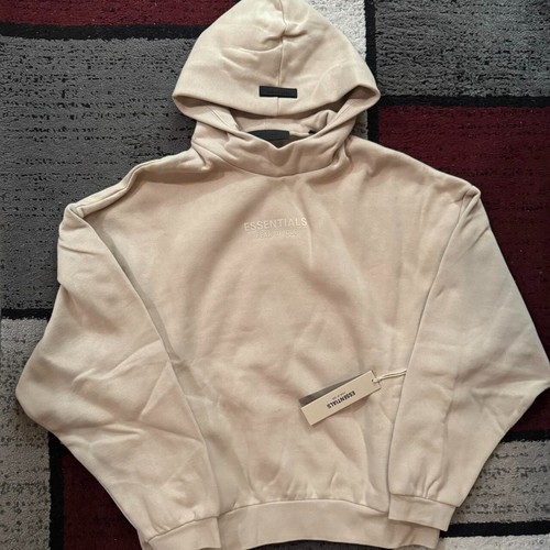 Felpa con cappuccio Fear of God Essentials Silver Cloud taglia XS S M XL