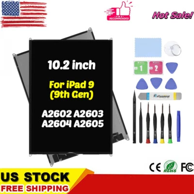 NEW 10.2" LCD Screen Replacement for iPad 9 (9th Gen) A2605 Display w/Repair Kit - Image 1 of 3