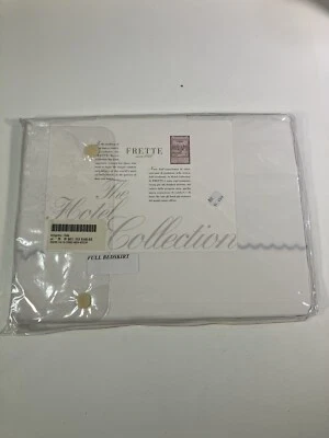 New FRETTE The Hotel Collection 100% Egyptian Cotton White Full Bedskirt - Image 1 of 4