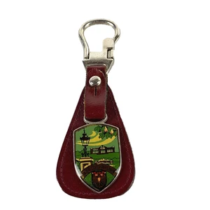 Vintage Wien Schoenbrunn Palace Keychain Enamel Leather Souvenir Z1 - Picture 1 of 7