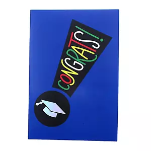 Graduation Card "CONGRATS!" Hallmark Silver Foil Highschool College Medical - Picture 1 of 5