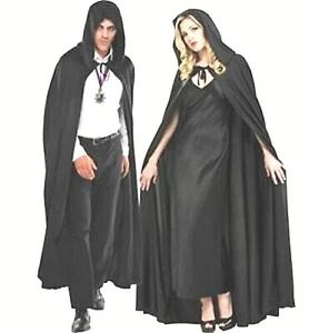 Halloween Costume NEW! Cape Adult Black Crushed Velvet Cape for Men or Women - Picture 1 of 2
