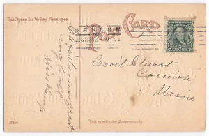 Bangor ME Maine 1908 Línea Recta Cancelación Barry Máquina Cubierta Postal Historia - Imagen 1 de 2