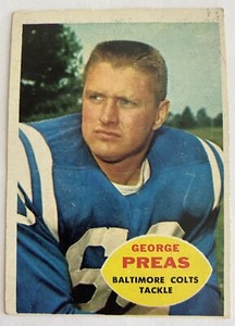 1960 Topps Football George Preas #6