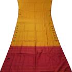 Vintage Orange Saree 100% Pure Silk Handwoven South Indian Sari 6YD Craft Fabric
