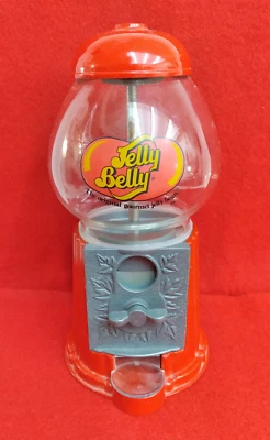 DISPENSADOR DE CARAMELOS JELLY BELLY, MÁQUINA DE CHICLES GOMINOLAS METAL y VIDRIO 9" Foto 1 de 4