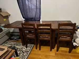 Expandable Dining Room Table and Chairs - Mahogany - ABC Home - Picture 1 of 6