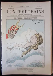 RARE CARICATURE JOURNAL LES CONTEMPORAINS N° 25 de 1881 SOPHIE CROIZETTE - Picture 1 of 1