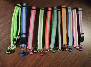 12 Pack Reflective-Breakaway Cat Collars with Bells,Safety Buckle Kitten Collar - Picture 1 of 11